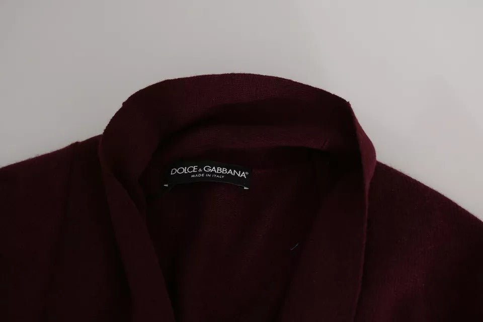 Gilet en cachemire bordeaux à col montant de Dolce &amp; Gabbana