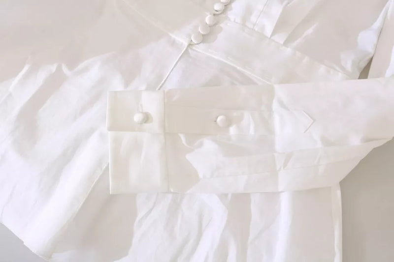 Dolce & Gabbana Black & White Decorative Buttons Shirt Blouse