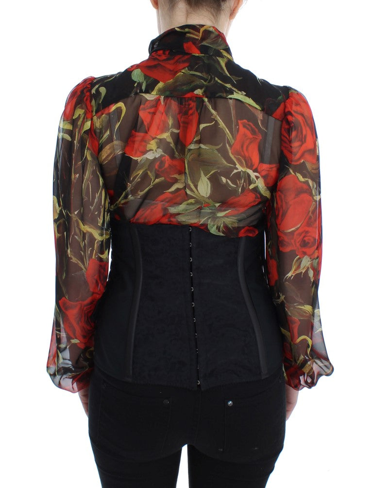 Ceinture-corset à taille haute en stretch noir de Dolce &amp; Gabbana