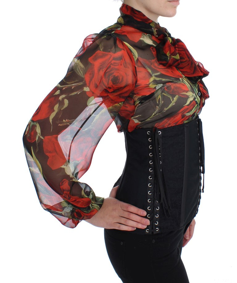 Ceinture-corset à taille haute en stretch noir de Dolce &amp; Gabbana