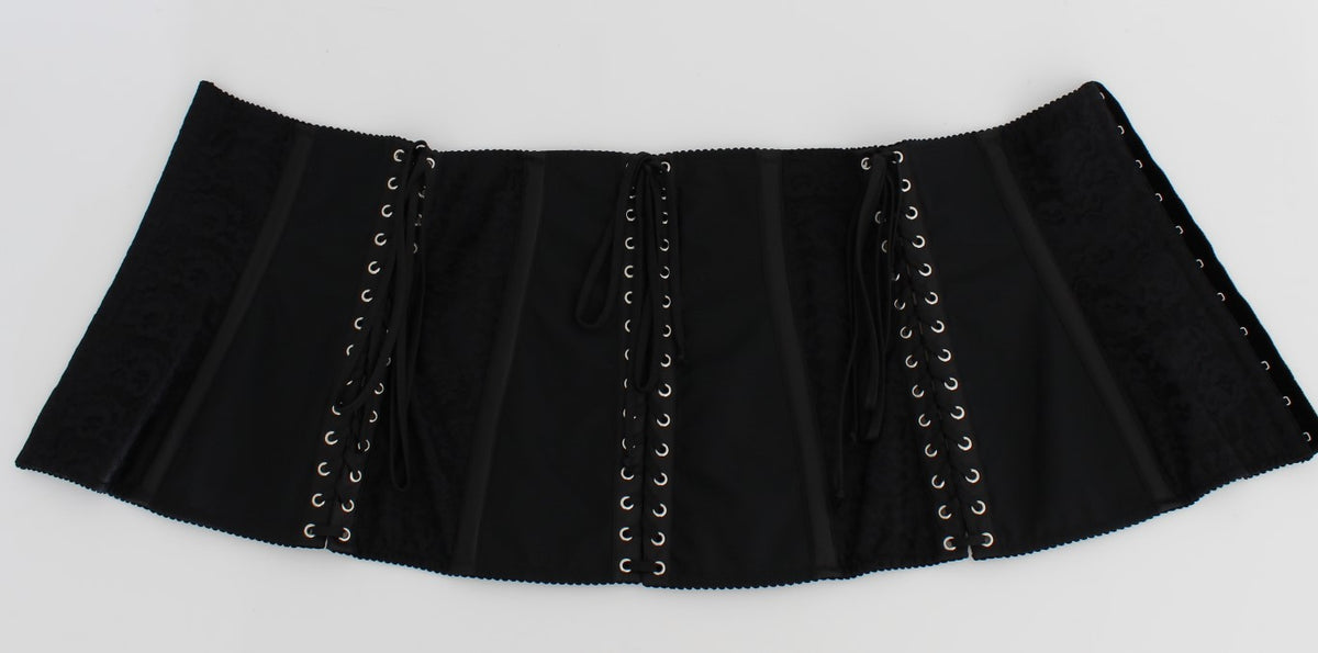 Ceinture-corset à taille haute en stretch noir de Dolce &amp; Gabbana