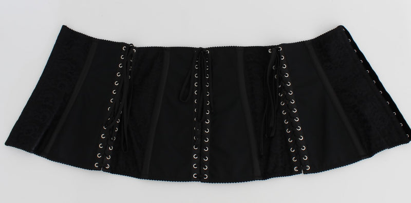 Ceinture-corset à taille haute en stretch noir de Dolce &amp; Gabbana