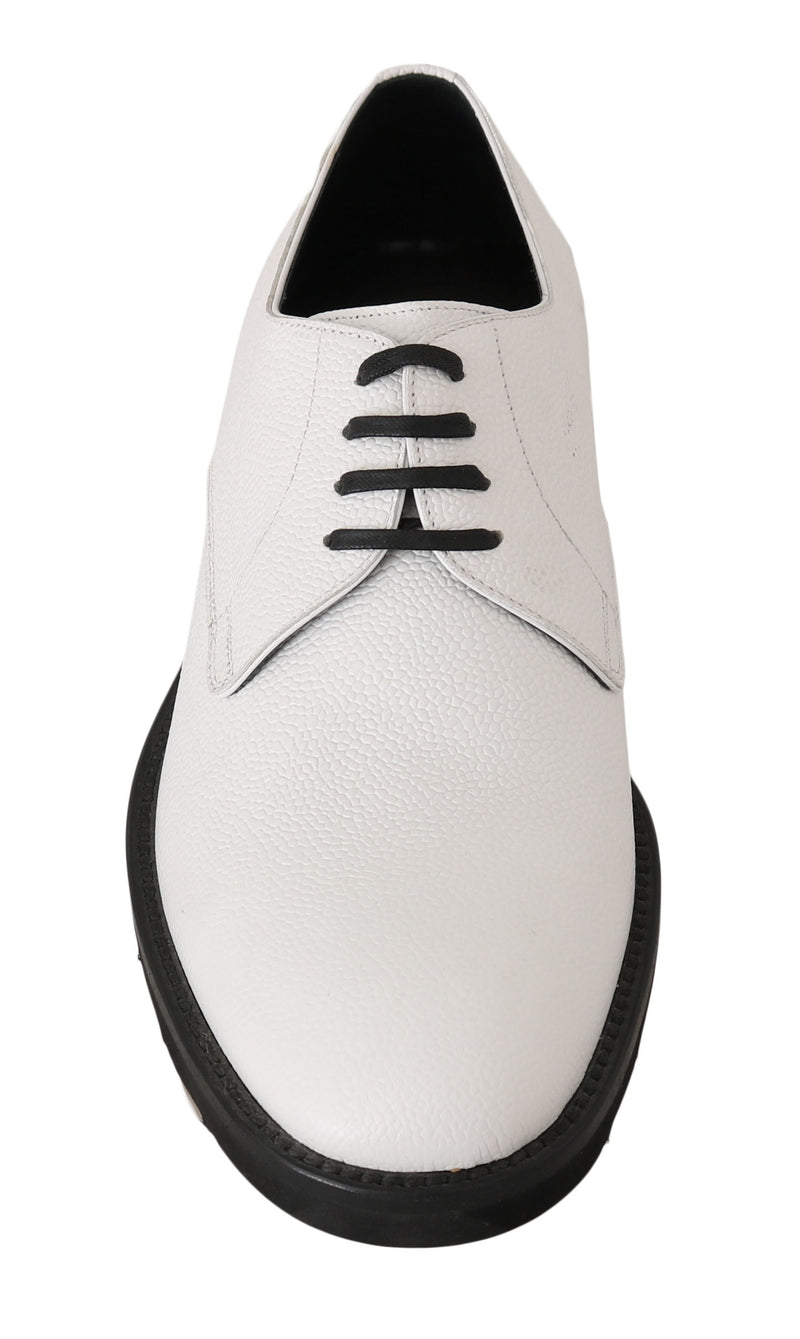 Chaussures habillées Derby en cuir blanc Dolce &amp; Gabbana