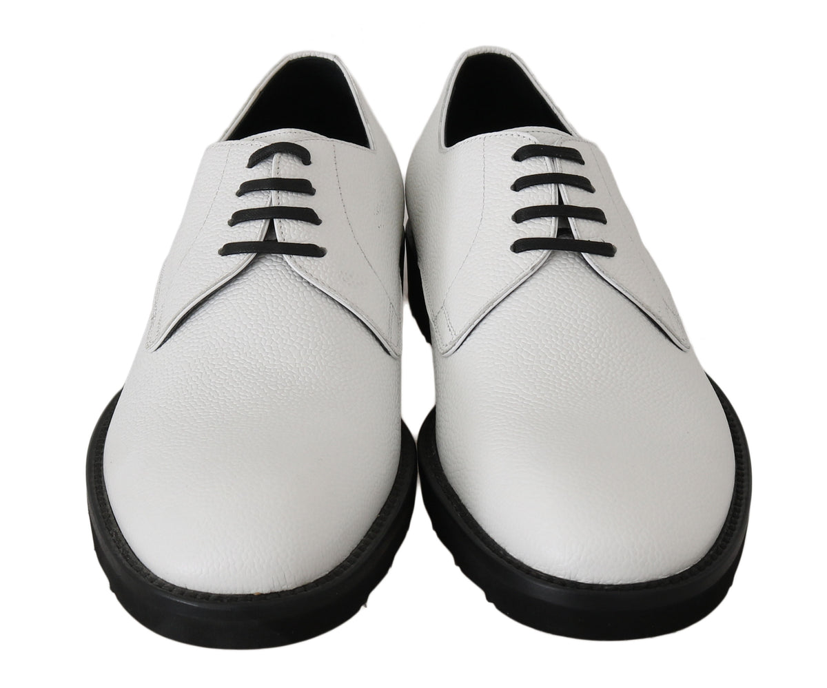 Chaussures habillées Derby en cuir blanc Dolce &amp; Gabbana