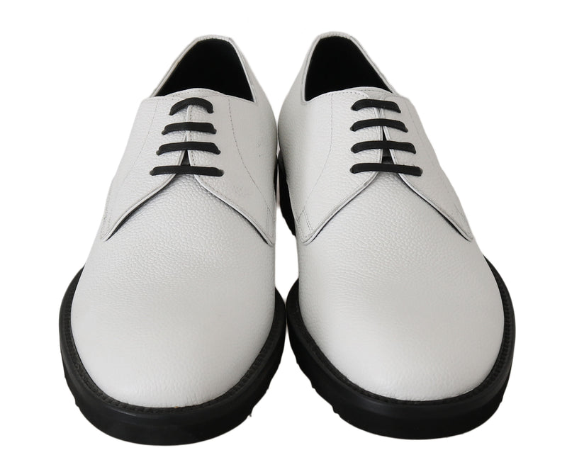 Chaussures habillées Derby en cuir blanc Dolce &amp; Gabbana