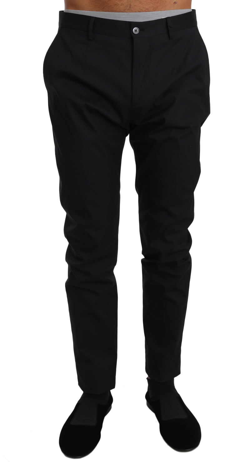 Pantalon habillé Dolce &amp; Gabbana en coton stretch noir