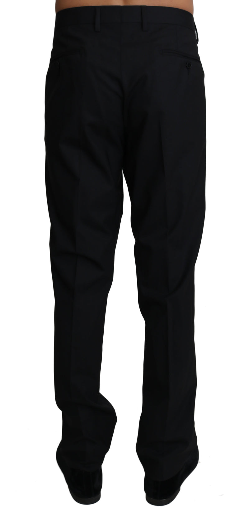 Pantalon habillé en laine stretch noire Dolce &amp; Gabbana