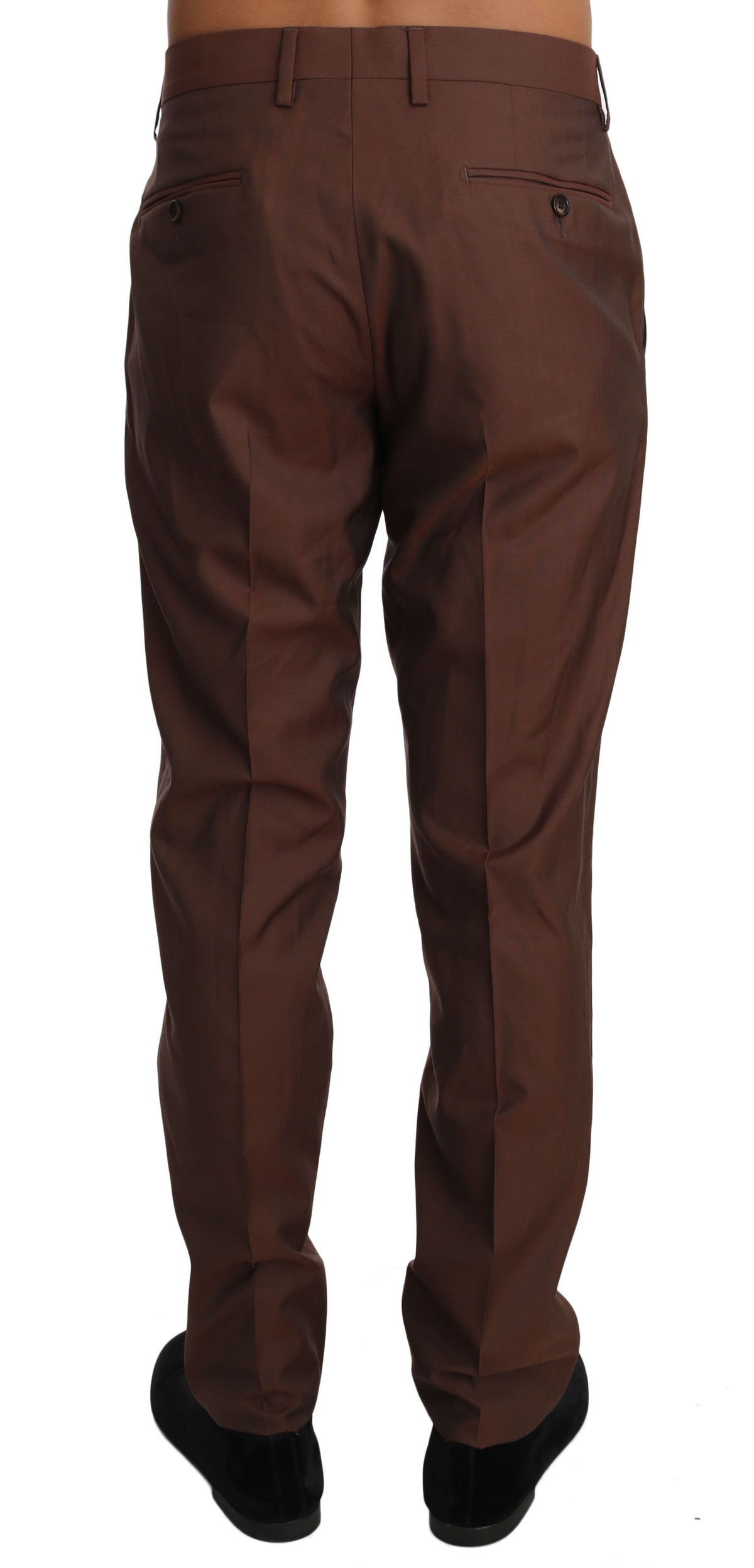 Pantalon habillé Dolce &amp; Gabbana en laine et soie marron
