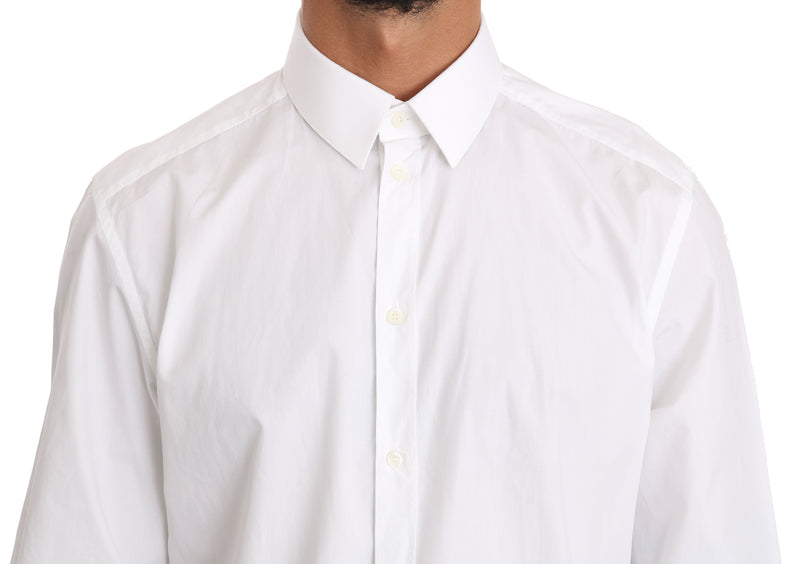 Chemise habillée Dolce &amp; Gabbana blanche en coton doré