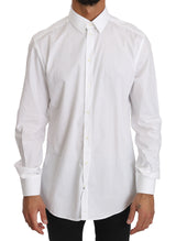 Chemise habillée Dolce &amp; Gabbana blanche en coton doré