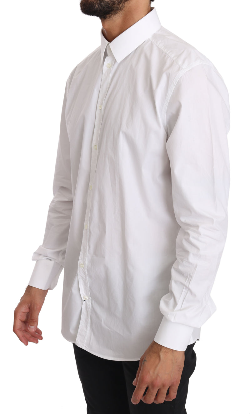 Chemise habillée Dolce &amp; Gabbana blanche en coton doré