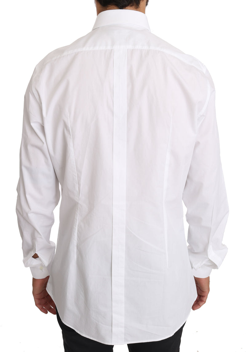 Chemise habillée Dolce &amp; Gabbana blanche en coton doré