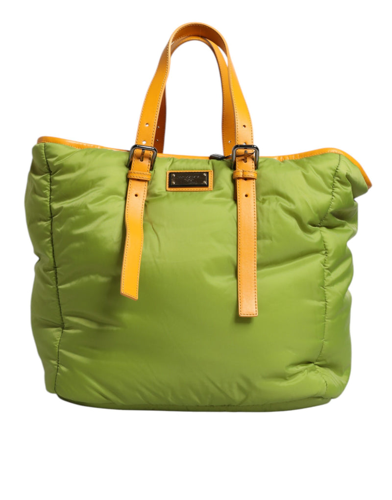 Dolce & Gabbana Sac Tote Crossbody en Nylon Vert avec Logo