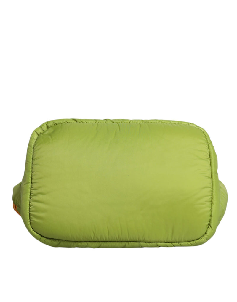 Dolce & Gabbana Sac Tote Crossbody en Nylon Vert avec Logo