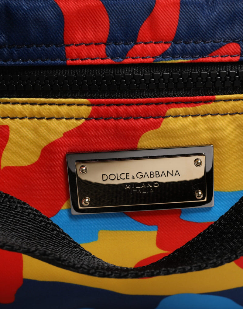 Dolce & Gabbana Sac Shopping Tote en Nylon Camouflage Multicolore