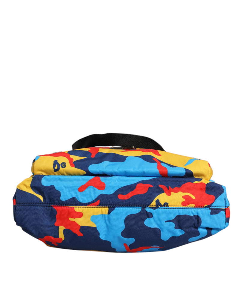 Dolce & Gabbana Sac Shopping Tote en Nylon Camouflage Multicolore
