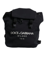 Sac à dos d'école Dolce & Gabbana en néoprène noir et nylon avec logo DG