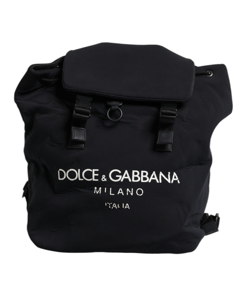 Sac à dos d'école Dolce & Gabbana en néoprène noir et nylon avec logo DG