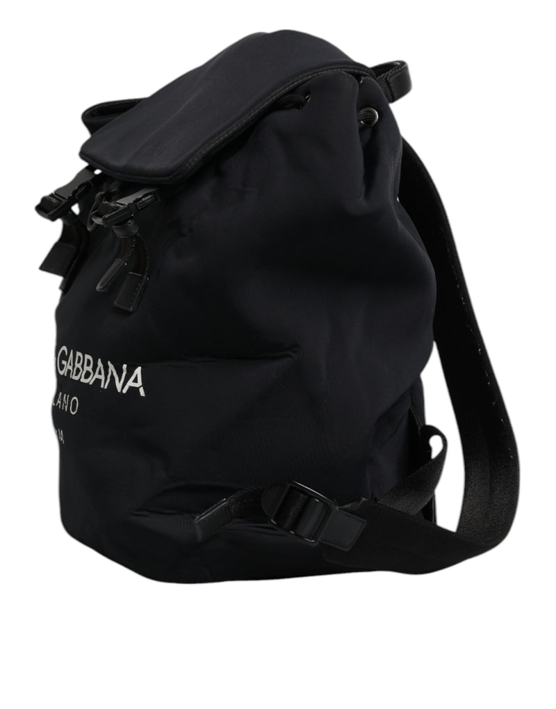 Sac à dos d'école Dolce & Gabbana en néoprène noir et nylon avec logo DG