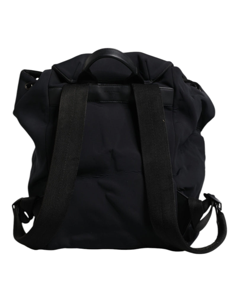 Sac à dos d'école Dolce & Gabbana en néoprène noir et nylon avec logo DG