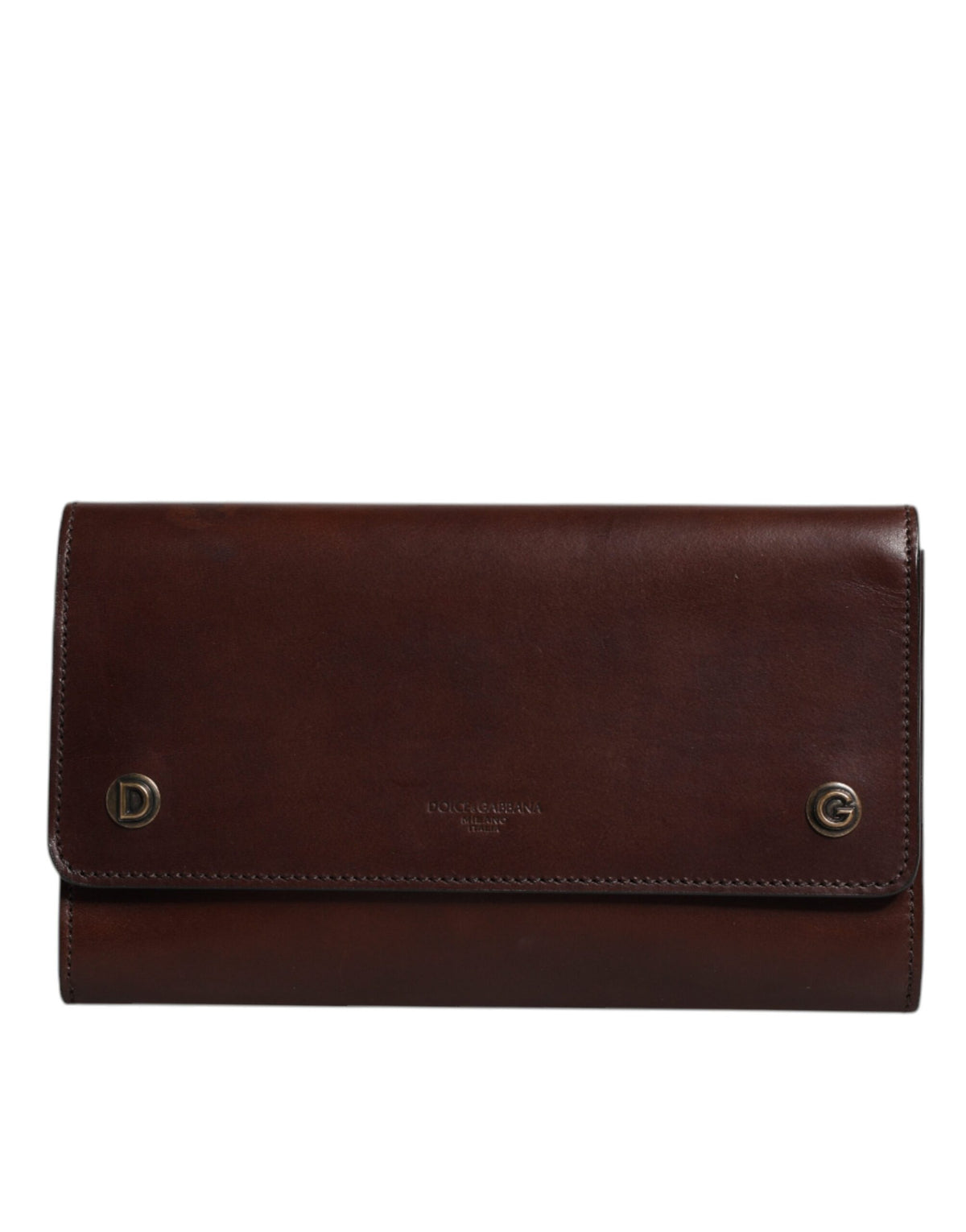 Sac à bandoulière Dolce & Gabbana en cuir marron avec logo embossé