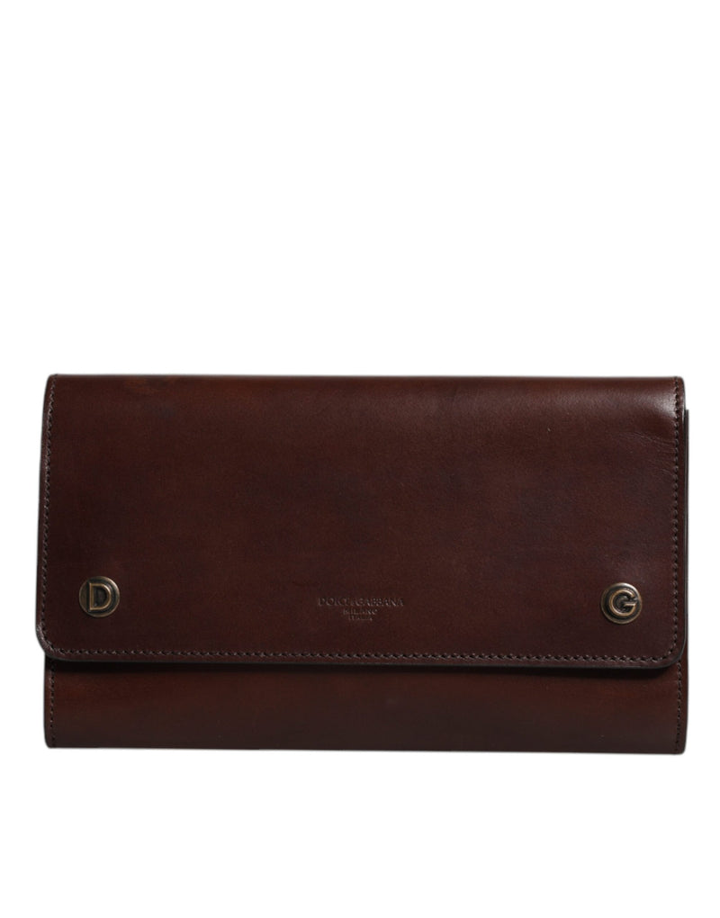 Sac à bandoulière Dolce & Gabbana en cuir marron avec logo embossé