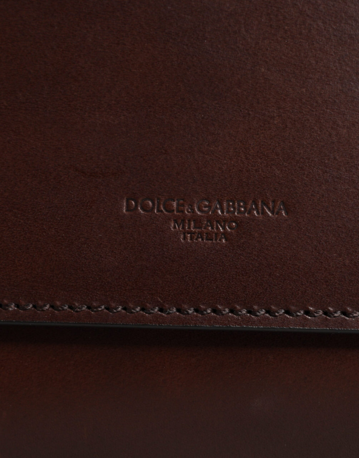 Sac à bandoulière Dolce & Gabbana en cuir marron avec logo embossé