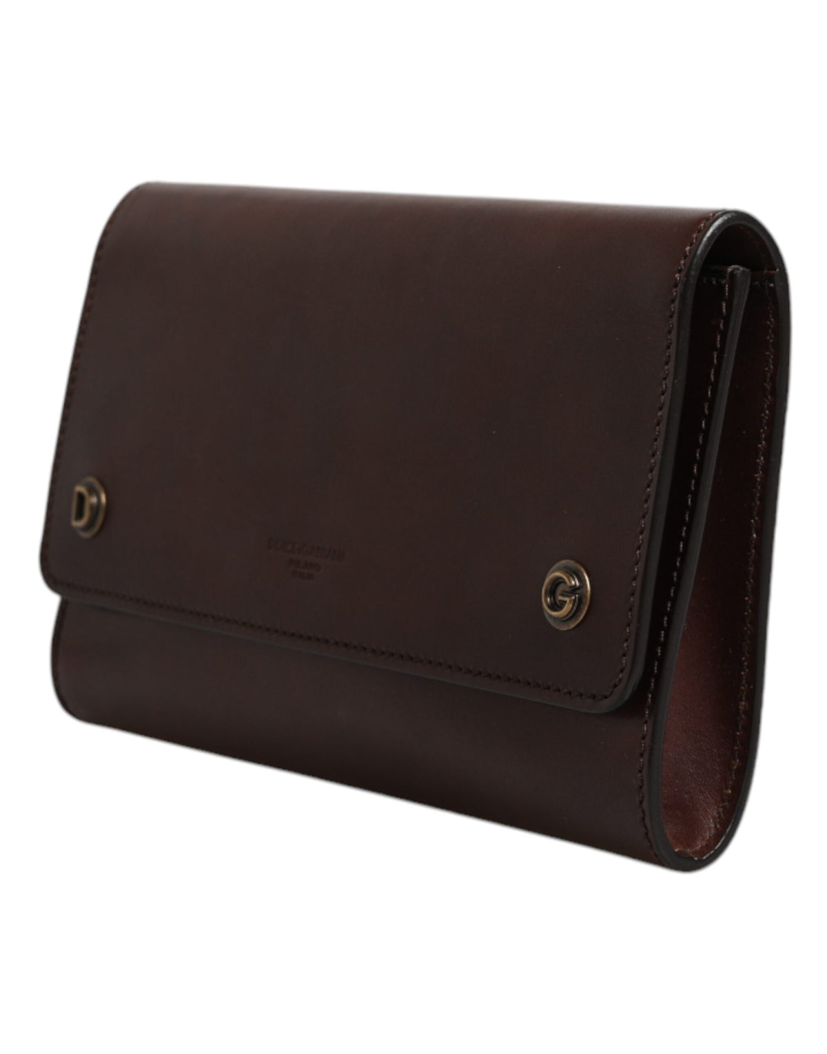 Sac à bandoulière Dolce & Gabbana en cuir marron avec logo embossé