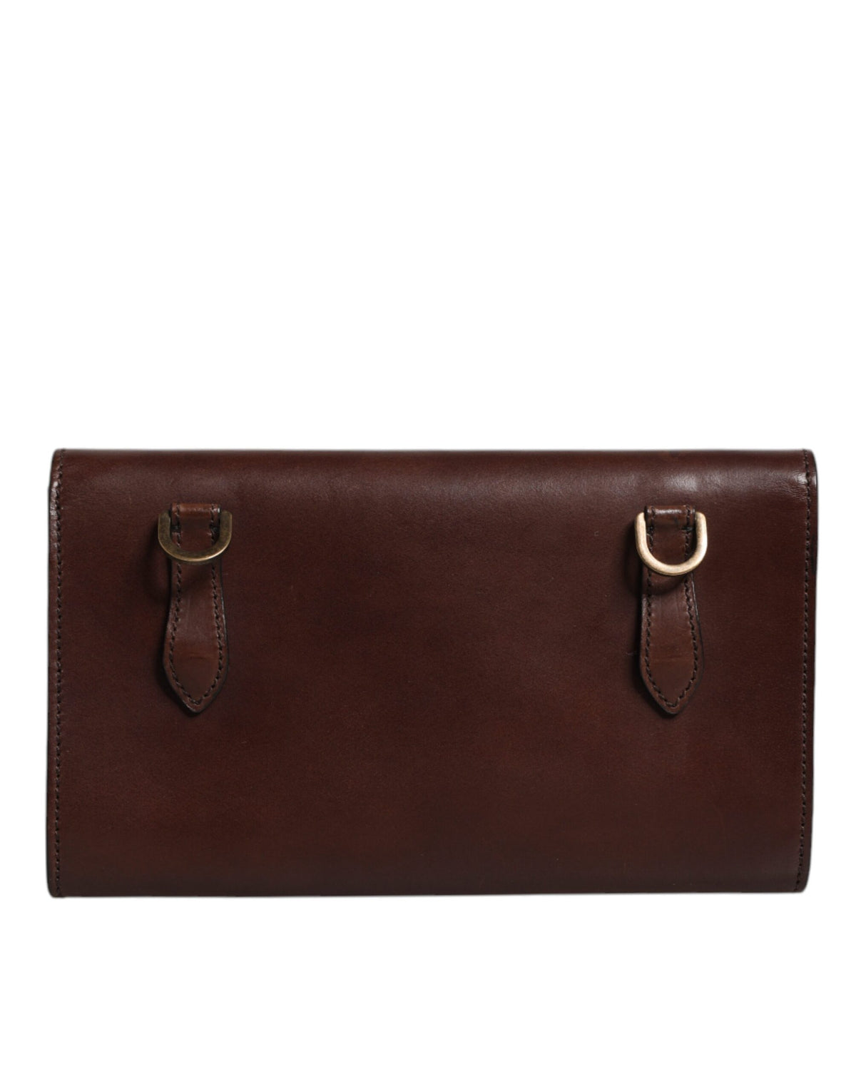 Sac à bandoulière Dolce & Gabbana en cuir marron avec logo embossé