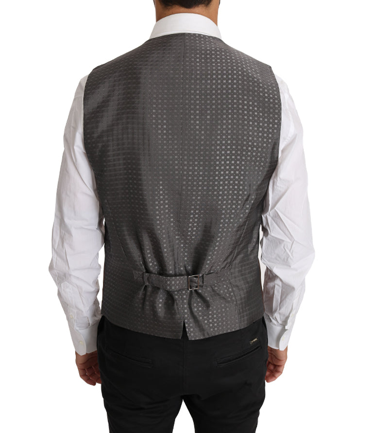 Gilet sans manches en laine et soie marron Dolce &amp; Gabbana