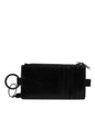 Portefeuille porte-cartes Dolce &amp; Gabbana en cuir noir avec cordon et logo cheval