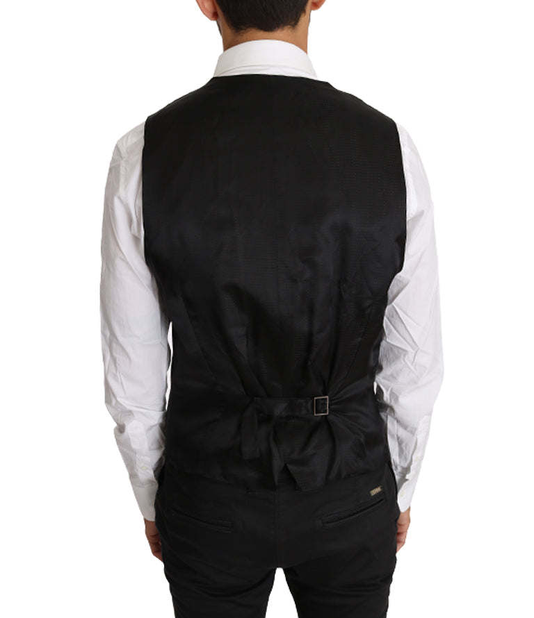 Gilet sans manches Dolce &amp; Gabbana gris uni 100 % laine