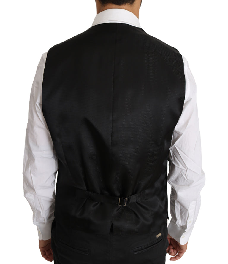 Gilet sans manches en laine et soie grise Dolce &amp; Gabbana
