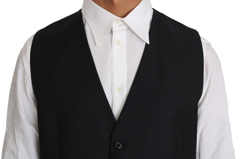 Gilet sans manches en laine et soie grise Dolce &amp; Gabbana