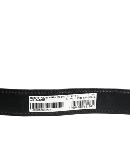 Dolce & Gabbana Zwarte Alligatorleren Airpods Hoesje Munten Portemonnee