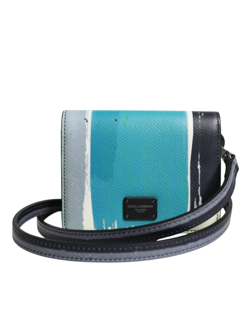 Dolce &amp; Gabbana Multicolor leren DG Logo Bifold kaarthouder portemonnee