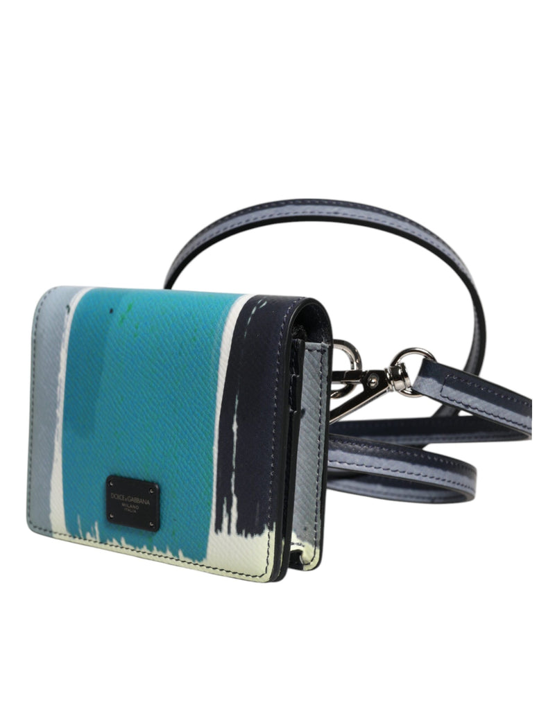 Dolce &amp; Gabbana Multicolor leren DG Logo Bifold kaarthouder portemonnee