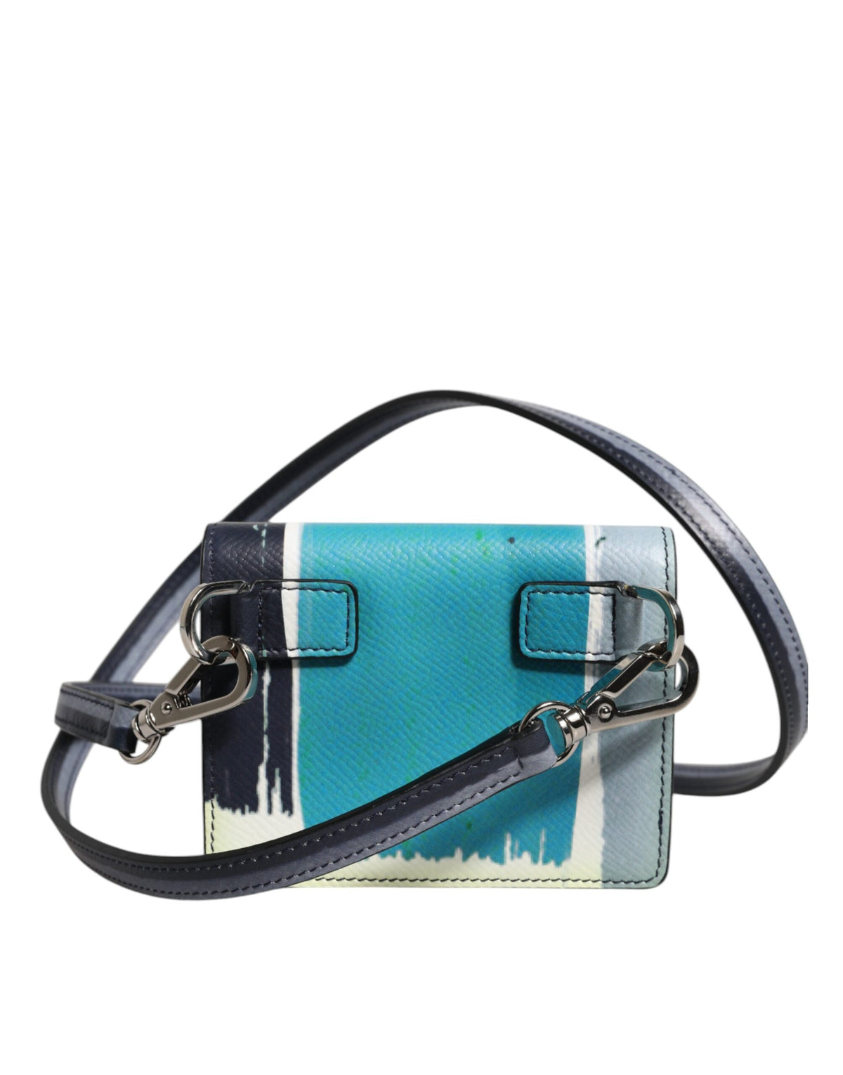 Portefeuille porte-cartes à deux volets en cuir multicolore Dolce &amp; Gabbana avec logo DG