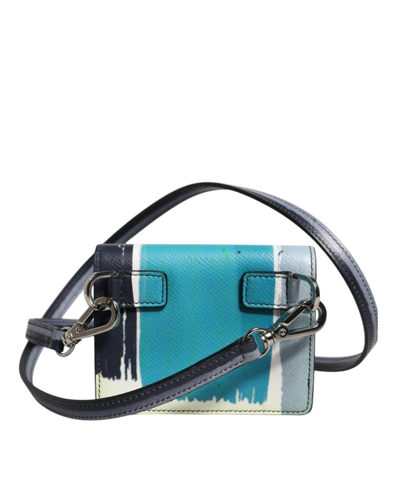 Dolce &amp; Gabbana Multicolor leren DG Logo Bifold kaarthouder portemonnee