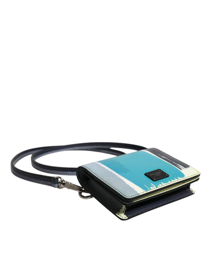 Dolce & Gabbana Multicolor leren DG Logo Bifold kaarthouder portemonnee