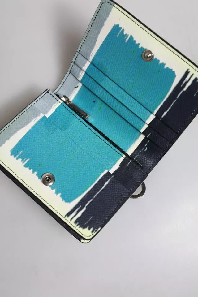 Dolce &amp; Gabbana Multicolor leren DG Logo Bifold kaarthouder portemonnee