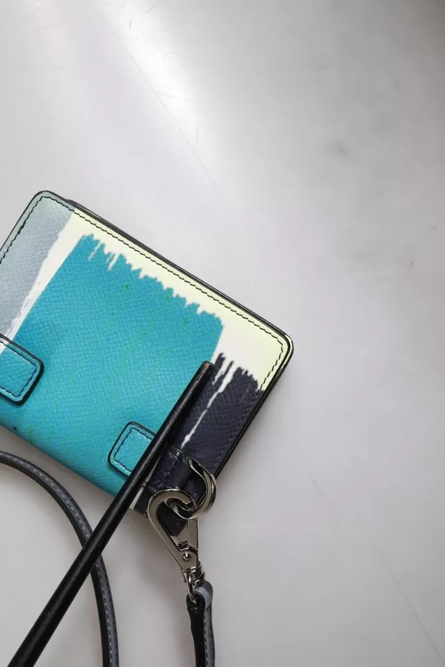 Dolce &amp; Gabbana Multicolor leren DG Logo Bifold kaarthouder portemonnee