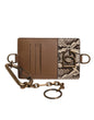 Dolce & Gabbana Bruine Exotische Leren Kaarthouder DG Logo Plaque Portemonnee