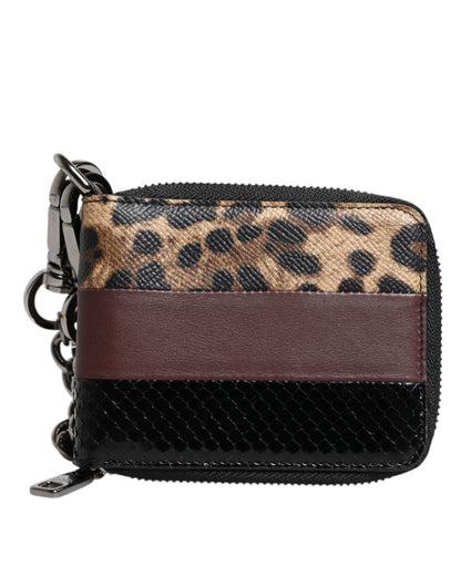 Dolce & Gabbana Multicolor Leopard Leather DG Bifold Kaarthouder Portemonnee