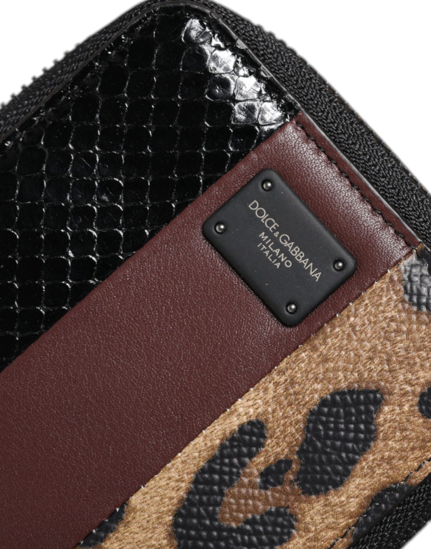Dolce & Gabbana Multicolor Leopard Leather DG Bifold Kaarthouder Portemonnee