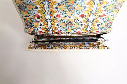 Dolce & Gabbana beige leren drievoudige logo-plaquette kaarthouder portemonnee