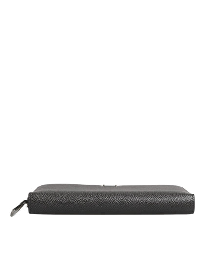 Dolce & Gabbana donkergrijze leren DG-logo continentale portemonnee met ritssluiting