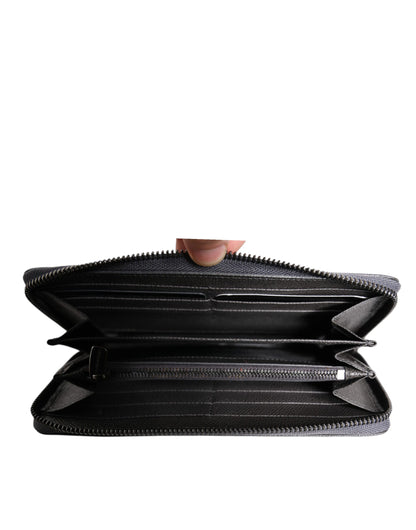 Dolce & Gabbana donkergrijze leren DG-logo continentale portemonnee met ritssluiting