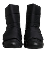 Dolce & Gabbana Black Slip On Wave Quilted Sneakers