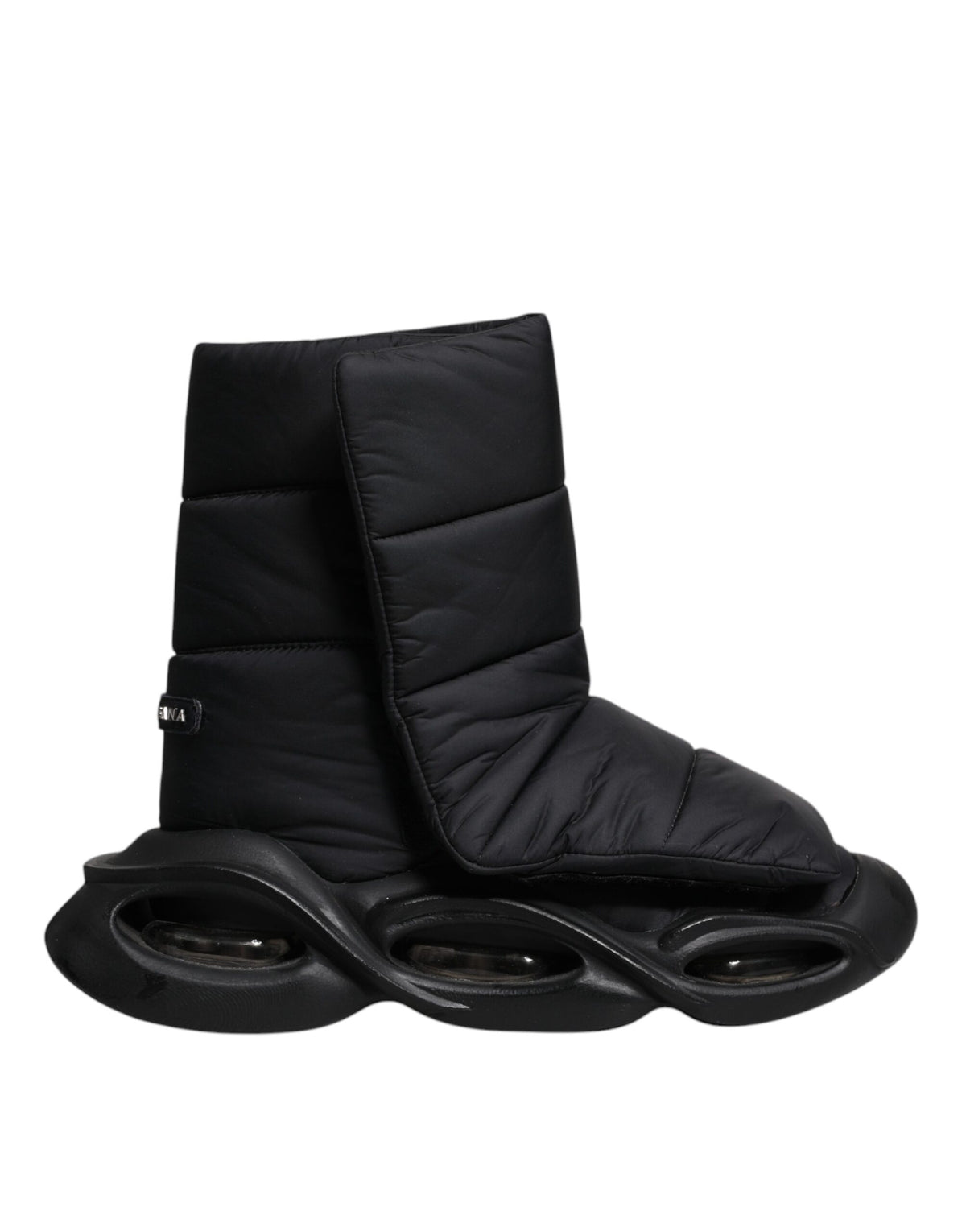 Dolce & Gabbana Black Slip On Wave Quilted Sneakers
